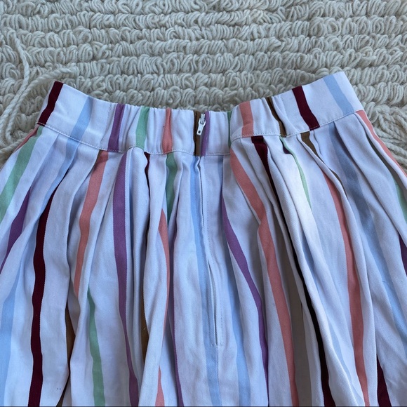 MODCLOTH white striped Aspiration Creation pleated a-line skirt XS - Picture 10 of 11